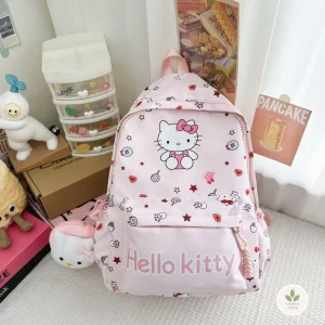 Mochila Escolar + Mini Estojo - Hello Kitty & Sua Turma