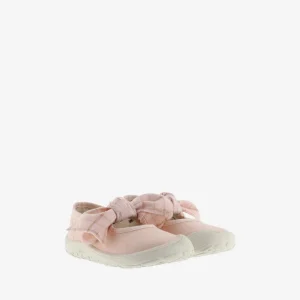 Victoria - Sapato Laço Bosco Lona Barefoot MayJane Rosa