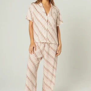 Pijama Clássico Longo Napolitano - Creme