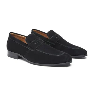 Mocassins com fivela em camurça