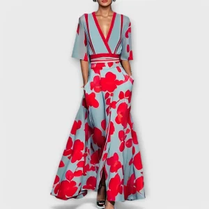 Isabela - Vestido elegante com motivos florais