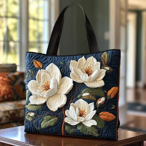 Bolsa artesanal acolchoada - Magnólia delicada