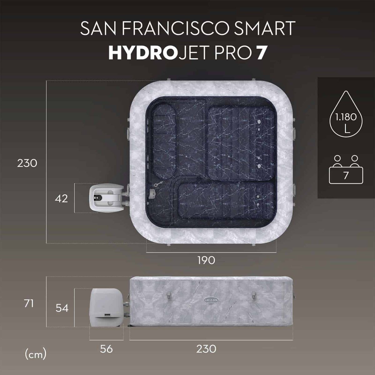 Spa insuflável 5-7 pessoas Lay-Z-Spa San Francisco Smart HydroJet - Image 6