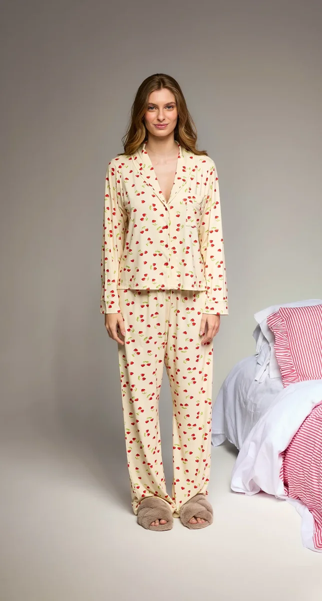 Pijama Feminino Clássico Longo Cherry - Off