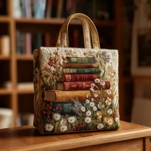 Bolsa artesanal acolchoada - Padrão floral