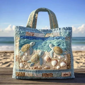 Mala artesanal acolchoada - Tartarugas marinhas