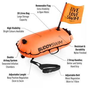 Boia BuddySwim Drybag com Bandeira 28L