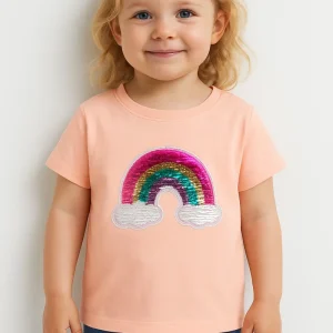Blusa Infantil Arco-Íris Paetê