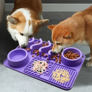 Comedouro Lento Interativo com Lambedor Divertido | Para Cachorro e Gato