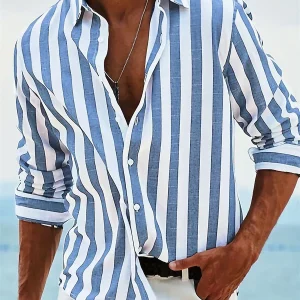 Camisa Rayada de Verão Leve