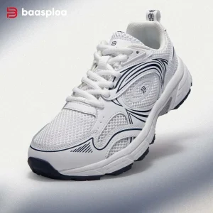 Tênis feminino, respiráveis, leves, brancos,  esportivos, malha de rendas, confortável, antiderrapante, para caminhada, corrida