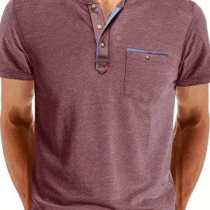 T-shirt de gola redonda elegante com bolso