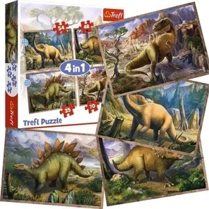 Trefl - Puzzle 4in1 Dinossauros