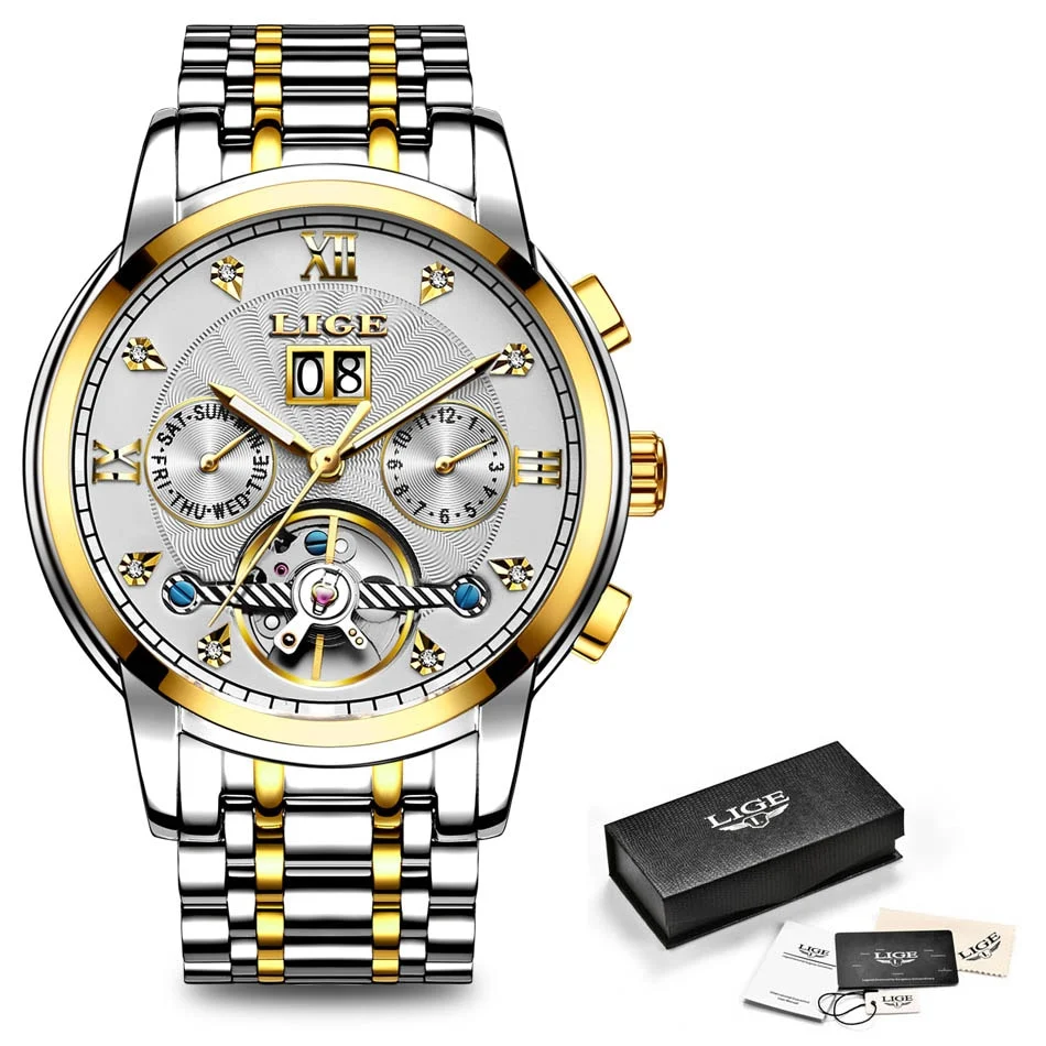 Relógio de Pulso Masculino, Automático, Esportivo, Mecânico, TOURBILLON, Esporte, Elegante - Image 5