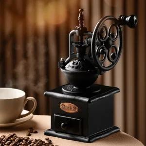 Acessórios de moer café, moedor retrô portátil, em formato de roda gigante, profissional feitos à mão.